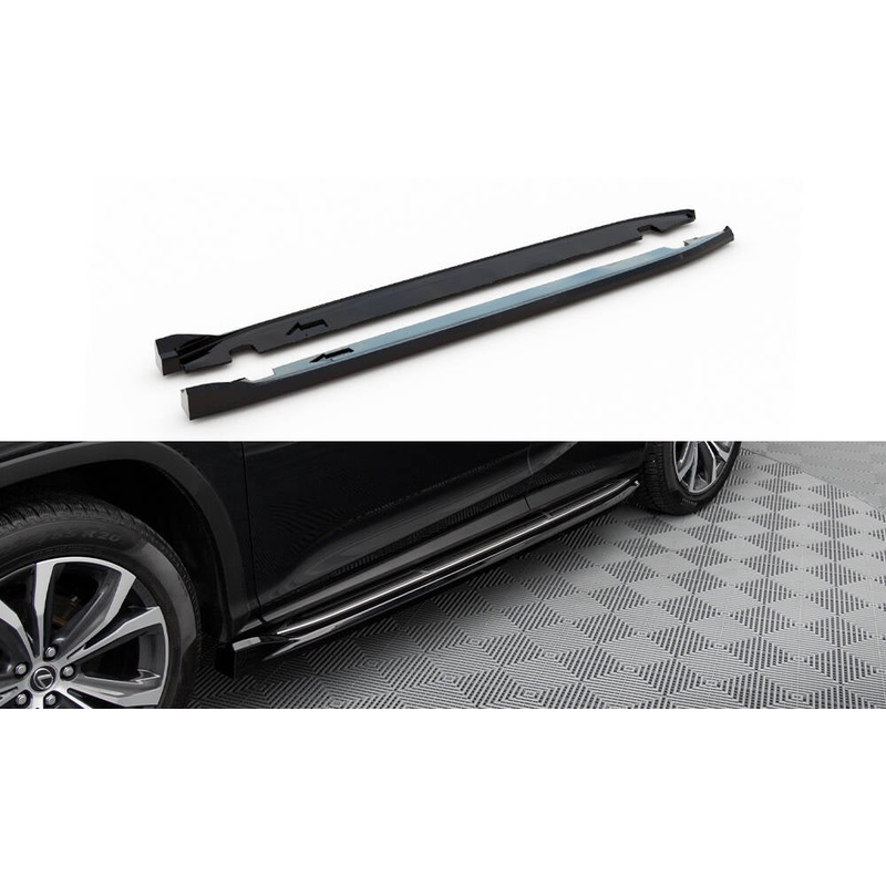 SIDE SKIRTS DIFFUSERS LEXUS RX MK4 FACELIFT (FOR RUNNING BOARDS) GLOSS BLACK