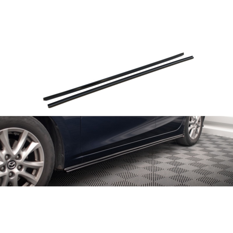 SIDE SKIRTS DIFFUSERS MAZDA 3 BN (MK3) GLOSS BLACK