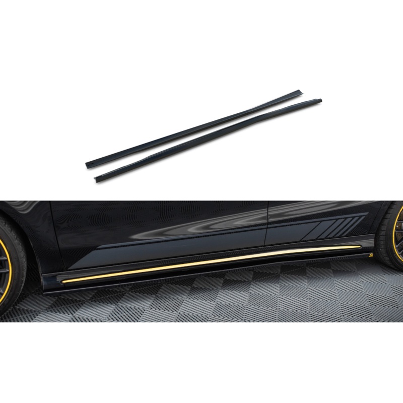 SIDE SKIRTS DIFFUSERS MERCEDES-AMG CLA 45 C117 FACELIFT GLOSS BLACK