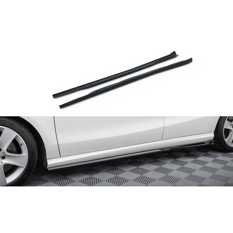 SIDE SKIRTS DIFFUSERS MERCEDES-BENZ CLA C117 FACELIFT GLOSS BLACK