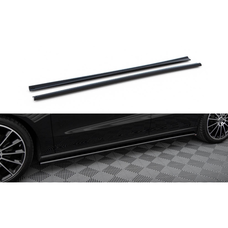 SIDE SKIRTS DIFFUSERS MERCEDES-BENZ CLA C118 GLOSS BLACK