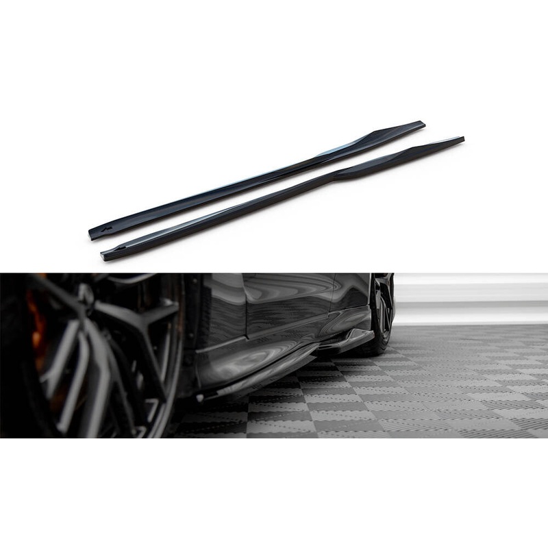 SIDE SKIRTS DIFFUSERS NISSAN GTR R35 FACELIFT GLOSS BLACK