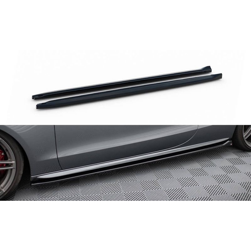 SIDE SKIRTS DIFFUSERS V.2 AUDI S5 / A5 S-LINE COUPE 8T GLOSS BLACK