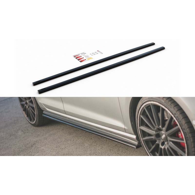 SIDE SKIRTS DIFFUSERS V.2 VW GOLF 7 GTI (NARROW) GLOSS BLACK