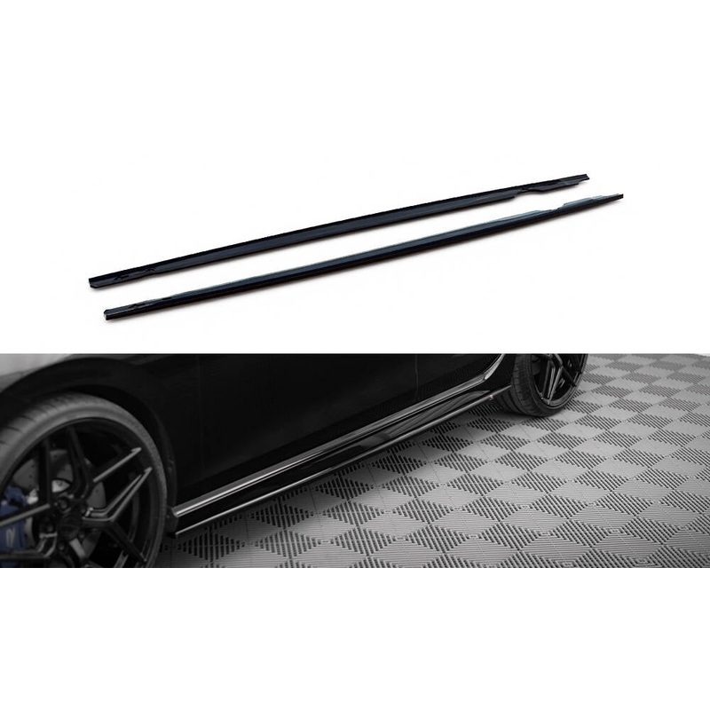 SIDE SKIRTS DIFFUSERS V.3 VOLKSWAGEN GOLF R MK8 GLOSS BLACK