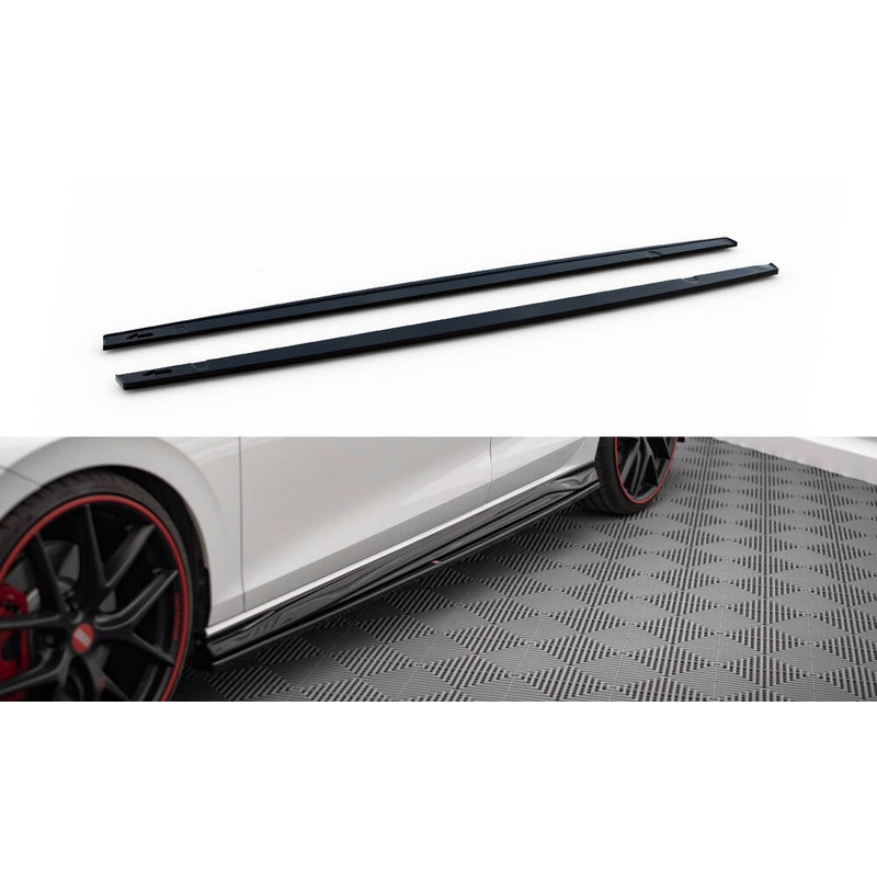 SIDE SKIRTS DIFFUSERS V.4 VOLKSWAGEN GOLF GTI / GTE / GTI CLUBSPORT / R-LINE MK8 GLOSS BLACK
