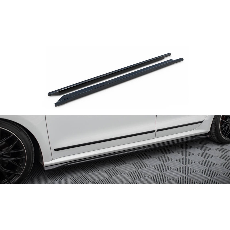 SIDE SKIRTS DIFFUSERS VOLKSWAGEN PASSAT GT B8 FACELIFT USA GLOSS BLACK