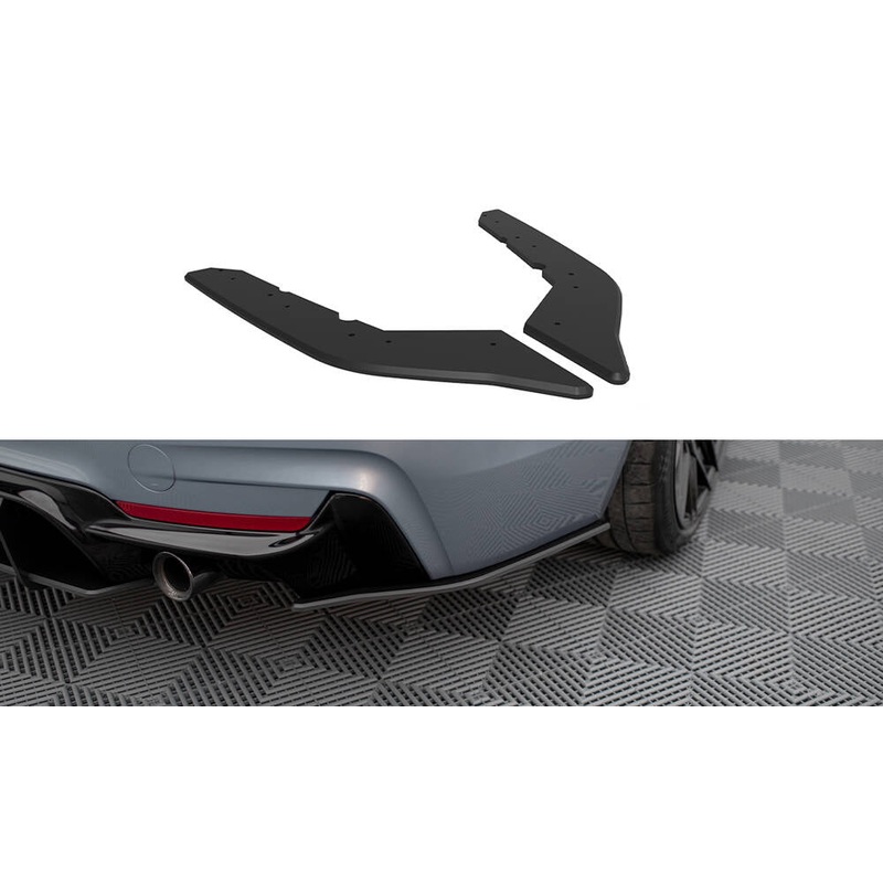 STREET PRO REAR SIDE SPLITTERS BMW 435I COUPE M-PACK F32 (set for Maxton valance) BLACK