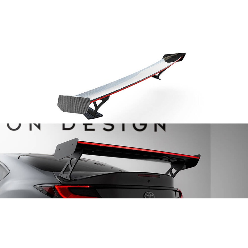 Carbon Spoiler With External Brackets Uprights + LED Toyota GR86