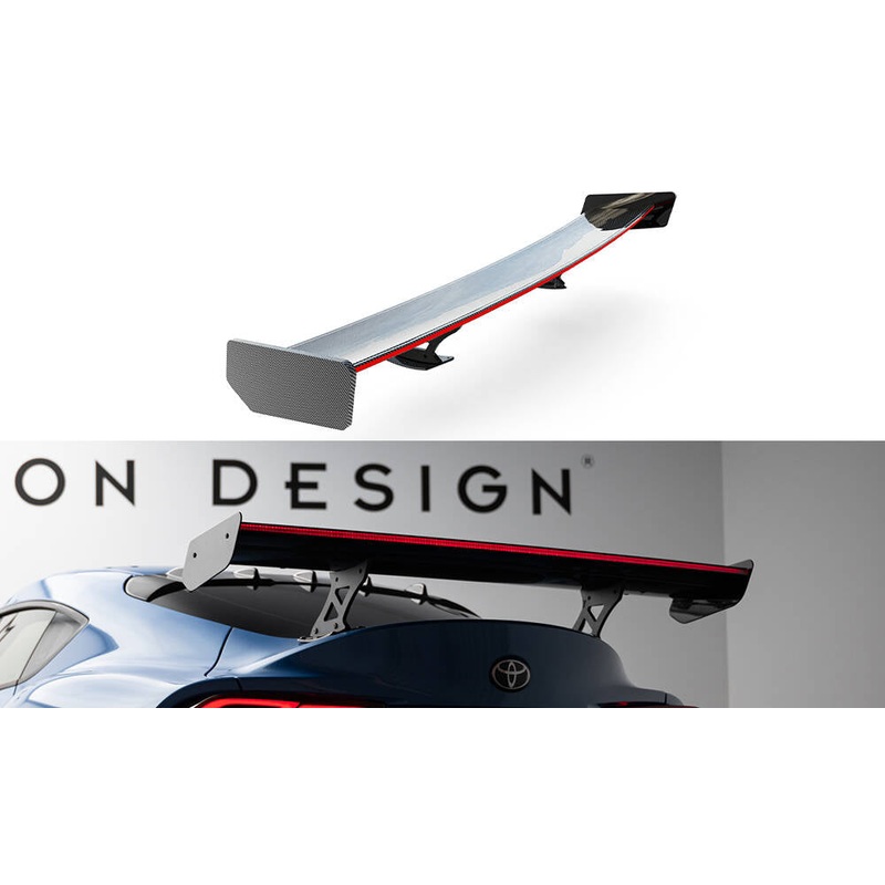 CARBON SPOILER WITH EXTERNAL BRACKETS UPRIGHTS + LED TOYOTA SUPRA MK5