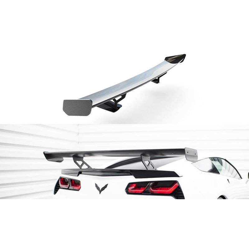 Carbon Spoiler With Internal Brackets Uprights Chevrolet Corvette Stingray / Grand Sport C7
