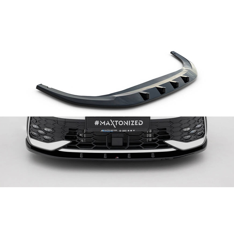 Front Splitter V.1 Volkswagen Golf GTI / GTE / R-Line Mk8 Facelift GLOSS BLACK