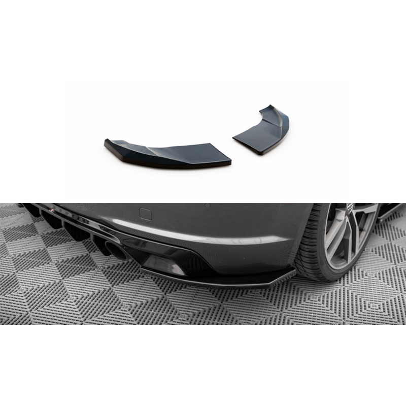 Rear Side Splitters V.2 Audi TT S-Line 8S (set for Maxton valance) GLOSS BLACK