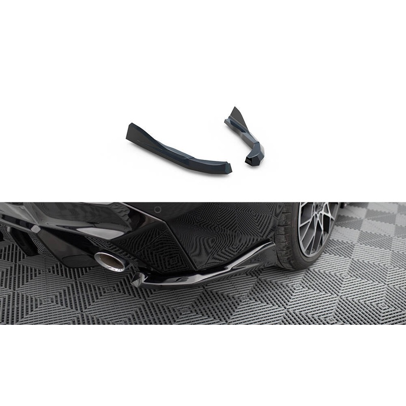 REAR SIDE SPLITTERS V.4 BMW 2 G42 (set for Maxton valance) GLOSS BLACK