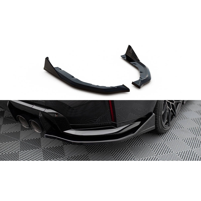 REAR SIDE SPLITTERS V.4 CSL LOOK BMW M3 G80 GLOSS BLACK