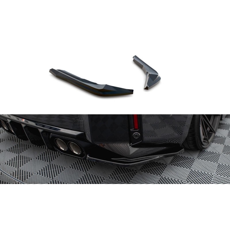 Rear Side Splitters V.5 BMW M2 G87 (set for Maxton valance v.2) GLOSS BLACK