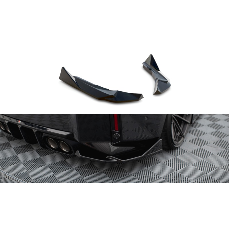 Rear Side Splitters V.6 BMW M2 G87 (set for Maxton valance v.2) GLOSS BLACK
