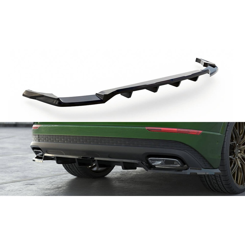 Rear Splitter (with vertical bars) Audi Q8 Mk1 Facelift GLOSS BLACK