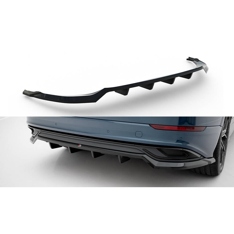 Rear Splitter (with vertical bars) Audi Q8 Mk1 GLOSS BLACK