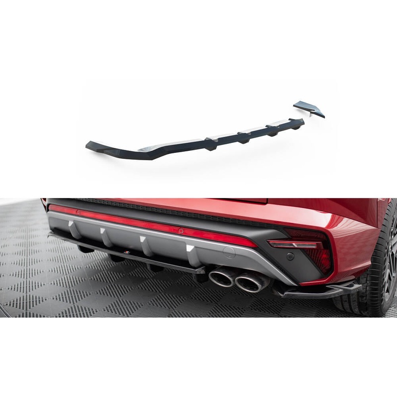 Rear Splitter (with vertical bars) Hyundai Tucson N-Line Mk4 GLOSS BLACK
