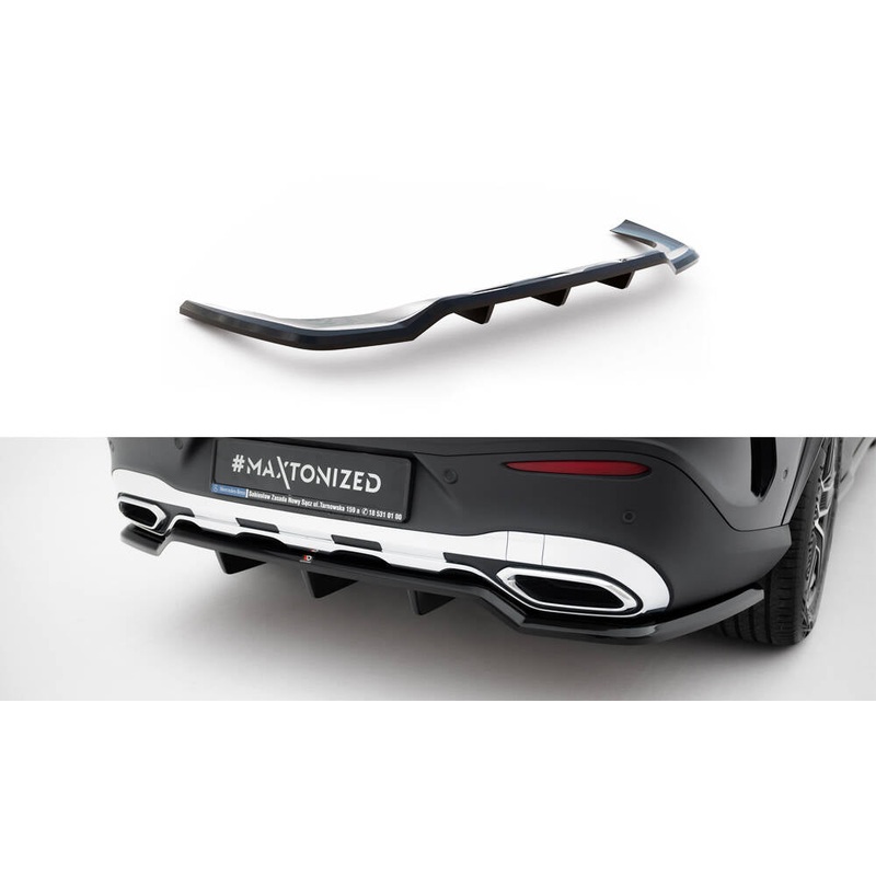 Rear Splitter (with vertical bars) Mercedes-Benz GLC Coupe AMG-Line C254 GLOSS BLACK