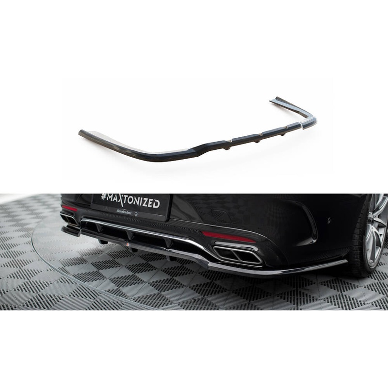 Rear Splitter (with vertical bars) Mercedes-Benz S Coupe AMG-Line C217 Facelift GLOSS BLACK