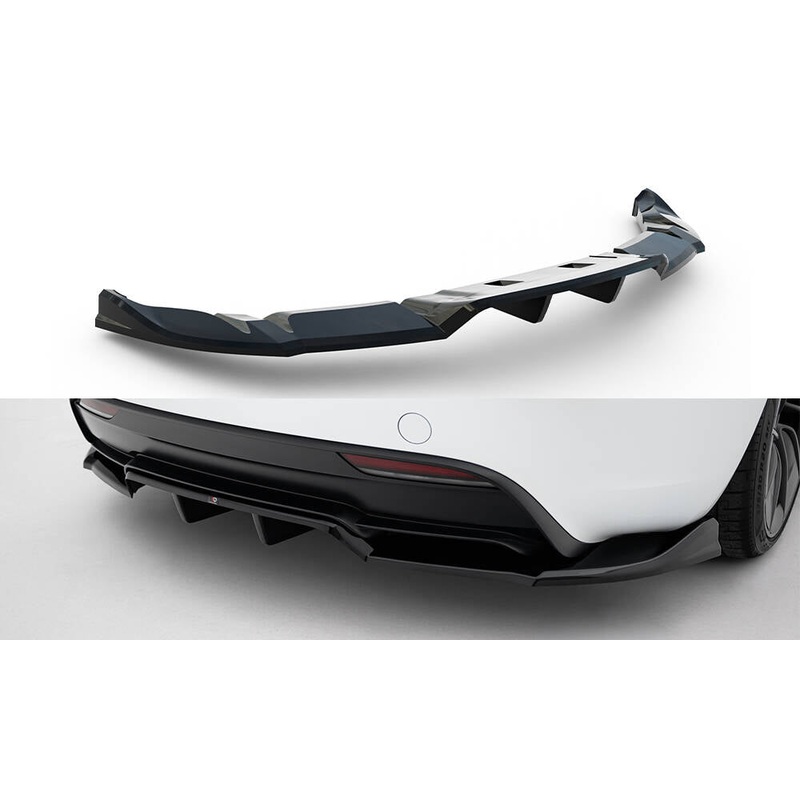 Rear Splitter (with vertical bars) V.1 Tesla Model 3 Performance Mk1 Facelift GLOSS BLACK