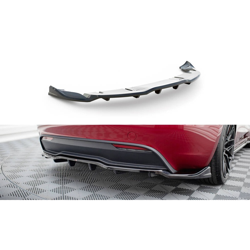 REAR SPLITTER (WITH VERTICAL BARS) V.1 TESLA MODEL 3 PROJECT HIGHLAND (FACELIFT) GLOSS BLACK