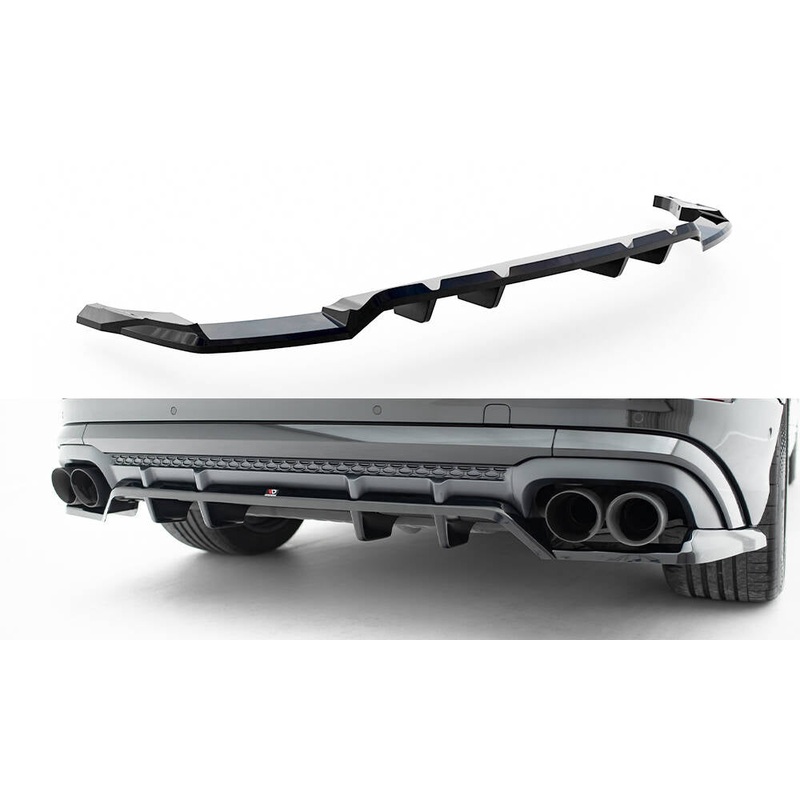Rear Splitter (with vertical bars) V.2 Audi SQ8 / Q8 S-Line Mk1 Facelift GLOSS BLACK