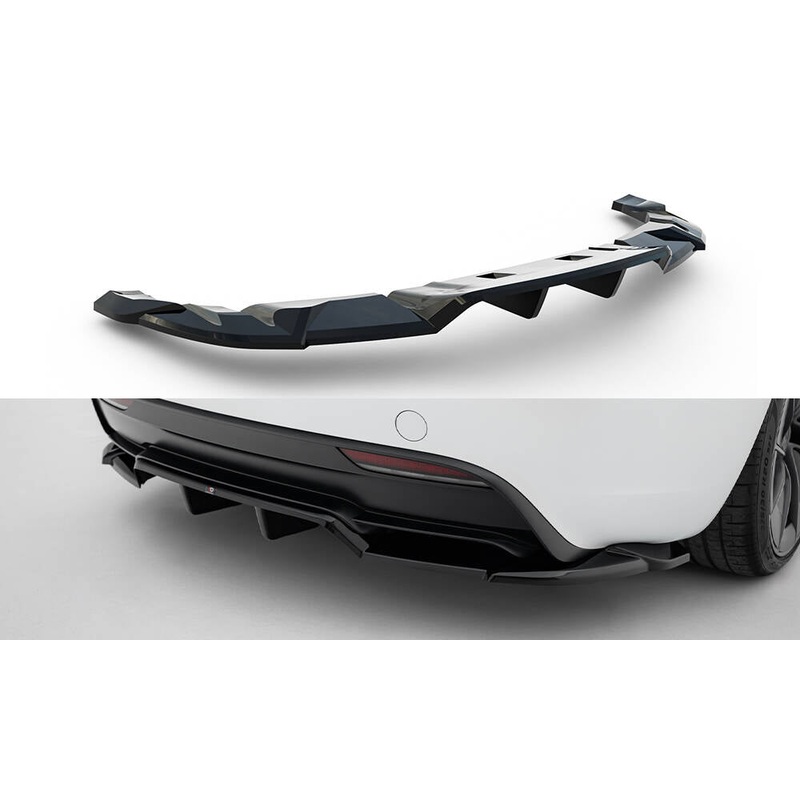 Rear Splitter (with vertical bars) V.2 Tesla Model 3 Performance Mk1 Facelift GLOSS BLACK