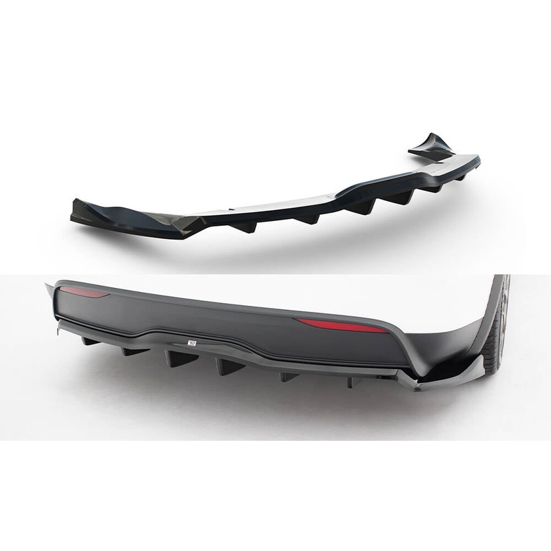 REAR SPLITTER (WITH VERTICAL BARS) V.2 TESLA MODEL X MK1 FACELIFT GLOSS BLACK