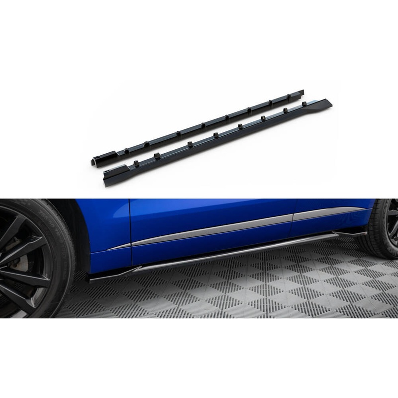SIDE SKIRTS DIFFUSERS JAGUAR F-PACE R-SPORT MK1 GLOSS BLACK