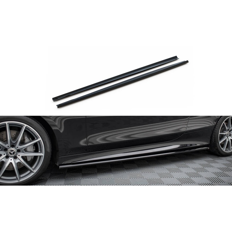 Side Skirts Diffusers Mercedes-Benz S Coupe AMG-Line C217 Facelift GLOSS BLACK