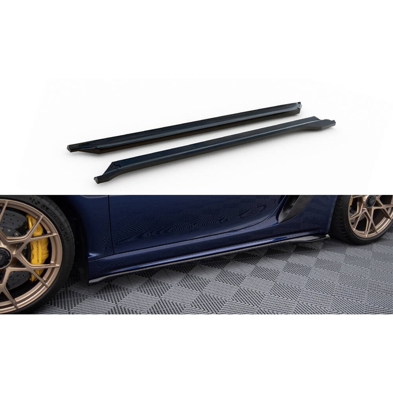 Side Skirts Diffusers Porsche 718 Cayman GT4 RS 982c GLOSS BLACK