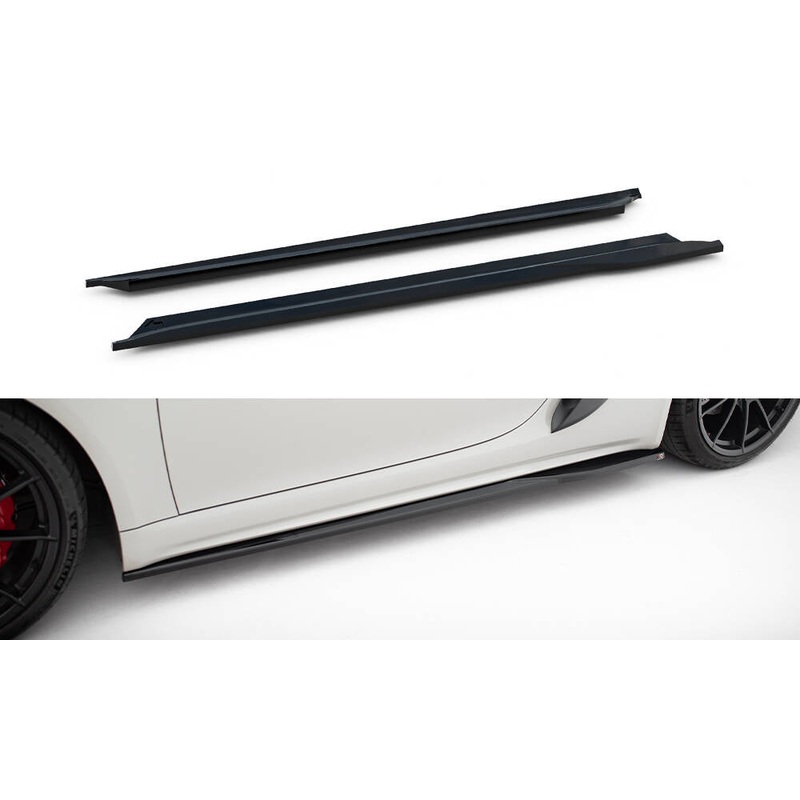 Side Skirts Diffusers Porsche 718 Cayman GTS 982c GLOSS BLACK