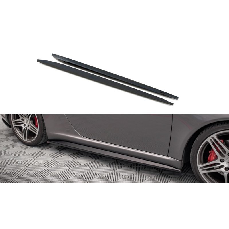 Side Skirts Diffusers Porsche 911 Carrera / Carrera GTS 997 Facelift GLOSS BLACK