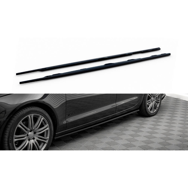 Side Skirts Diffusers V.2 Audi A6 C7 GLOSS BLACK