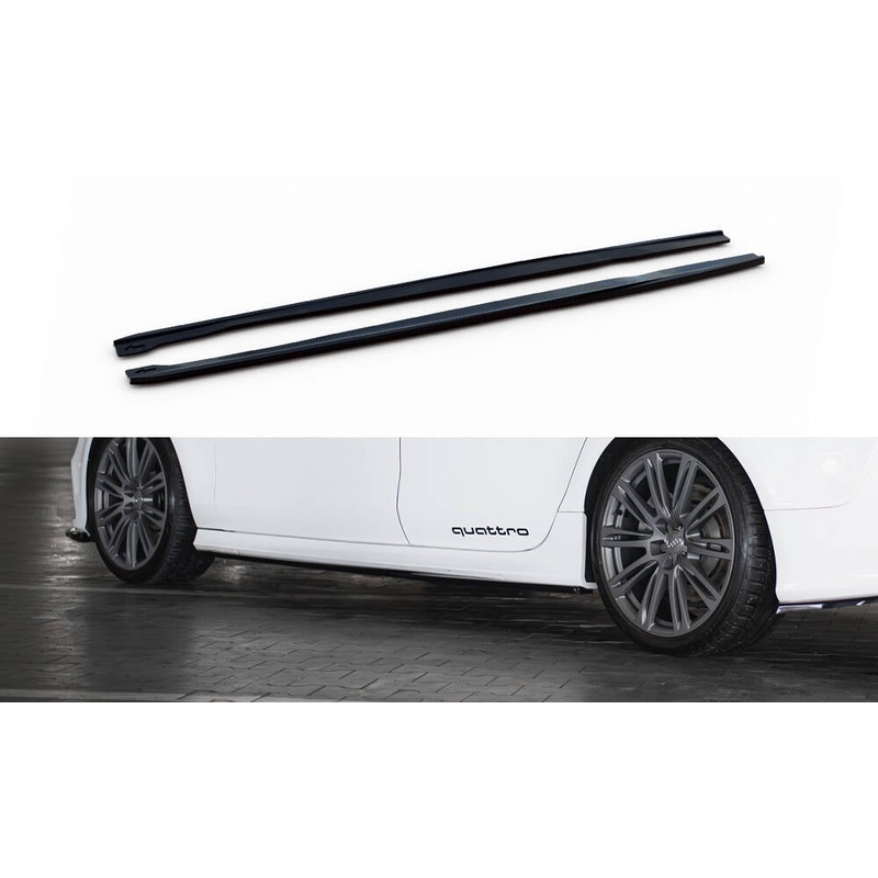 Side Skirts Diffusers V.2 Audi RS7 C7 GLOSS BLACK