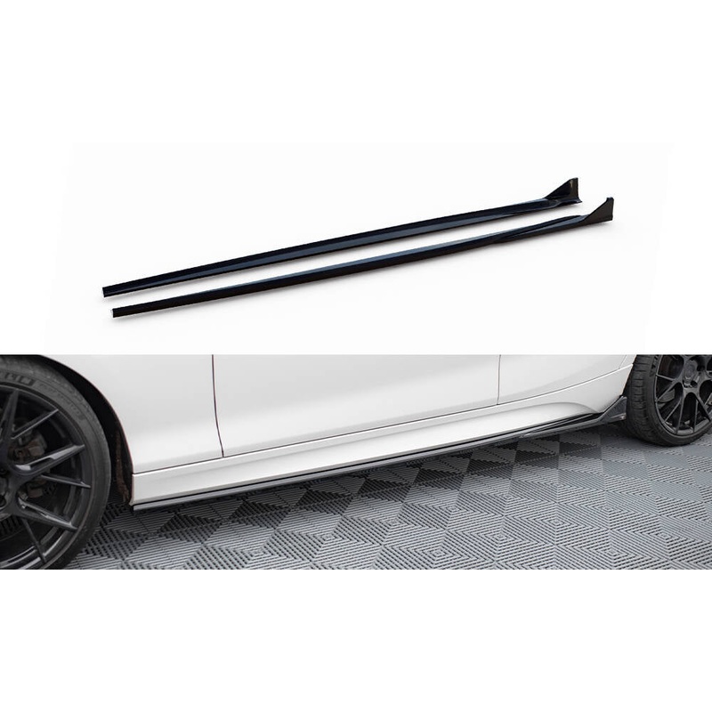 Side Skirts Diffusers V.3 CSL Look BMW 1 M-Pack / M140i F20 Facelift GLOSS BLACK