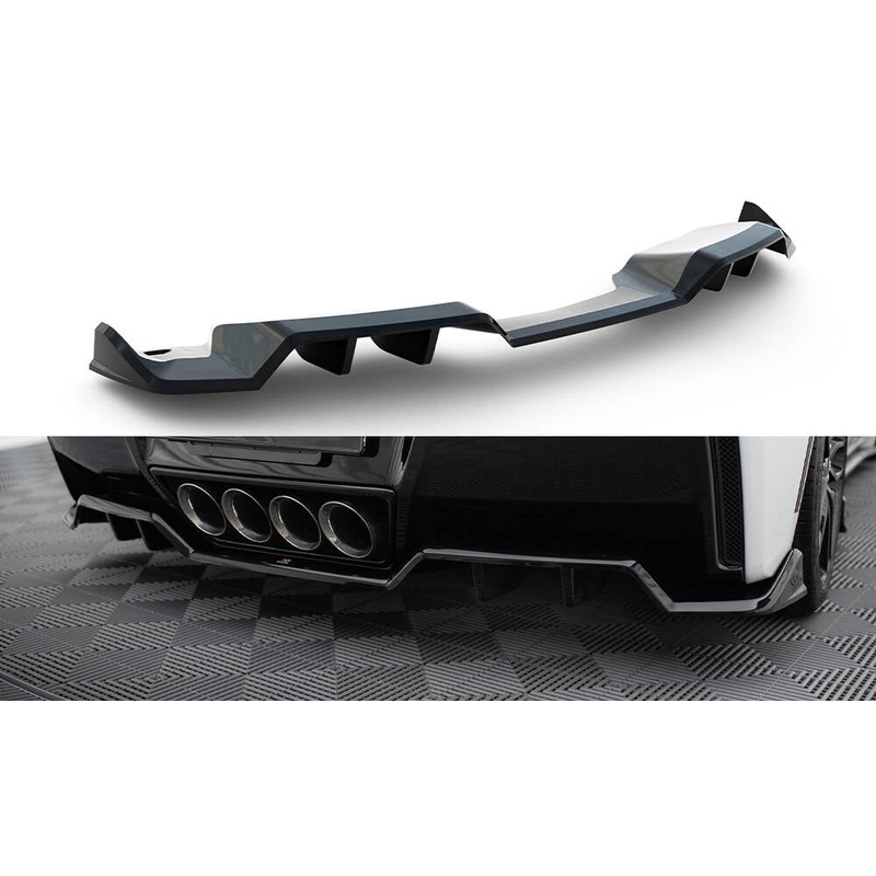 Central Rear Splitter (with vertical bars) Chevrolet Corvette C7 GLOSS BLACK