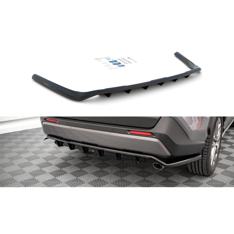 CENTRAL REAR SPLITTER (WITH VERTICAL BARS) TOYOTA RAV4 MK5 GLOSS BLACK