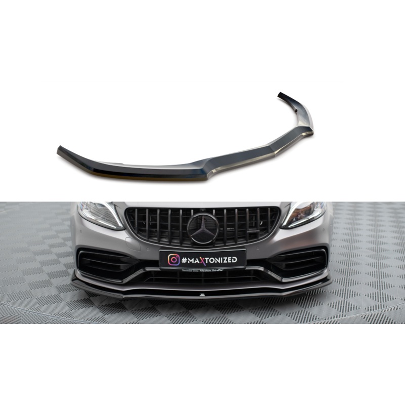 Front Splitter V.1 Mercedes-AMG C63 Sedan / Estate W205 Facelift GLOSS BLACK