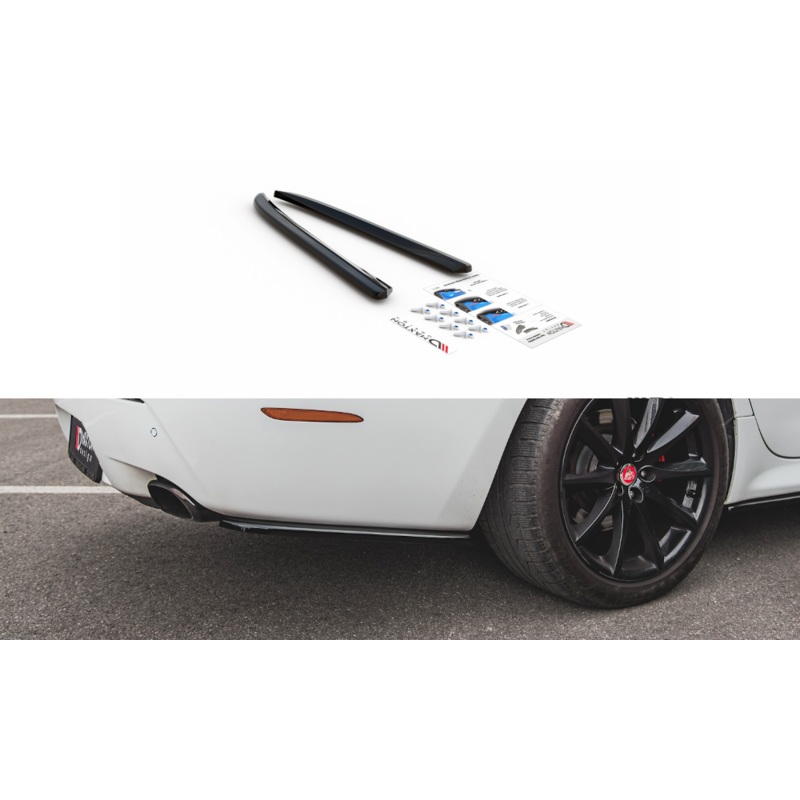 REAR SIDE SPLITTERS JAGUAR XJ X351 GLOSS BLACK