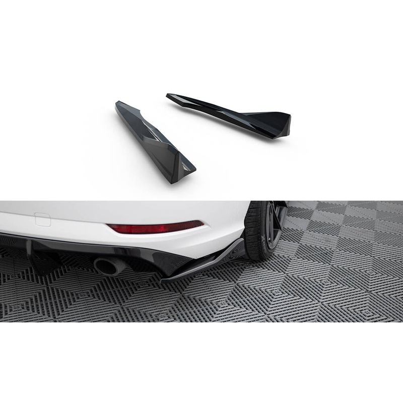 Rear Side Splitters V.2 Audi A3 Sedan 8V Facelift (SET FOR MAXTON VALANCE) GLOSS BLACK