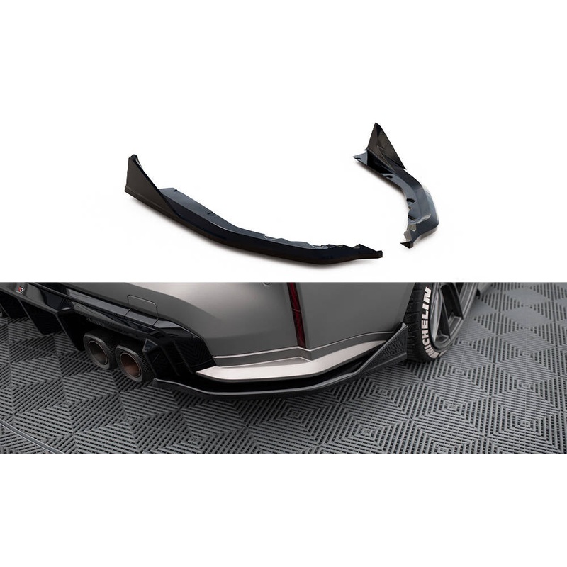 Rear Side Splitters V.5 (set for Maxton valance v.1) BMW M4 G82 GLOSS BLACK
