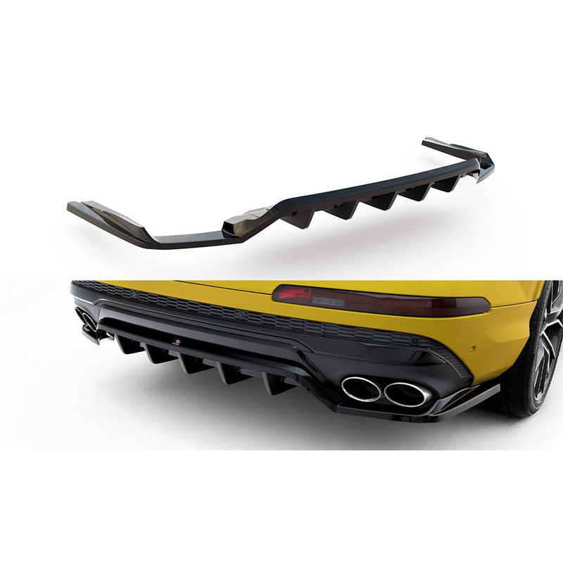 Rear Splitter (with vertical bars) Audi SQ7 Mk2 (4M) Facelift GLOSS BLACK