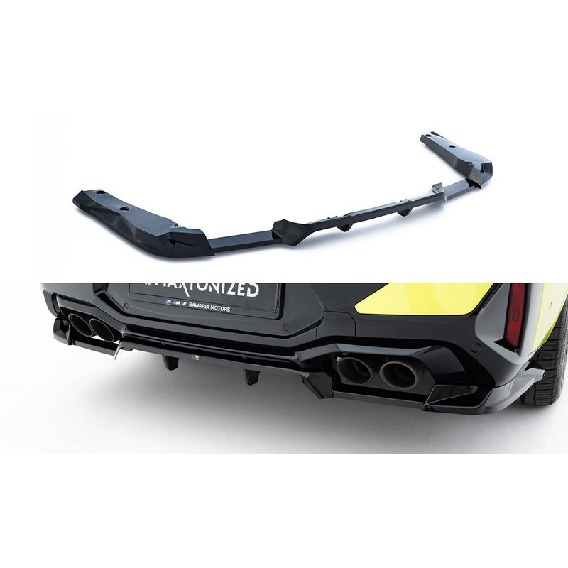 Rear Splitter (with vertical bars) BMW X4M F98 Facelift GLOSS BLACK