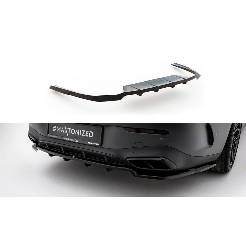 Rear Splitter (with vertical bars) Mercedes-Benz CLE AMG-Line C236 GLOSS BLACK