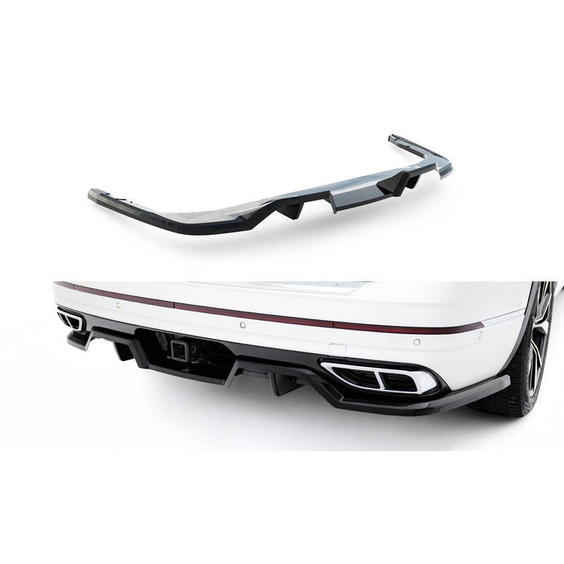 Rear Splitter (with vertical bars) Volkswagen Atlas R-Line Mk1 Facelift 2 GLOSS BLACK