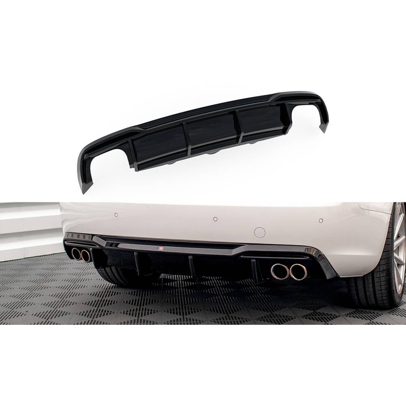 Rear Valance Audi A5 8T Facelift (Version with dual exhausts on both sides) GLOSS BLACK